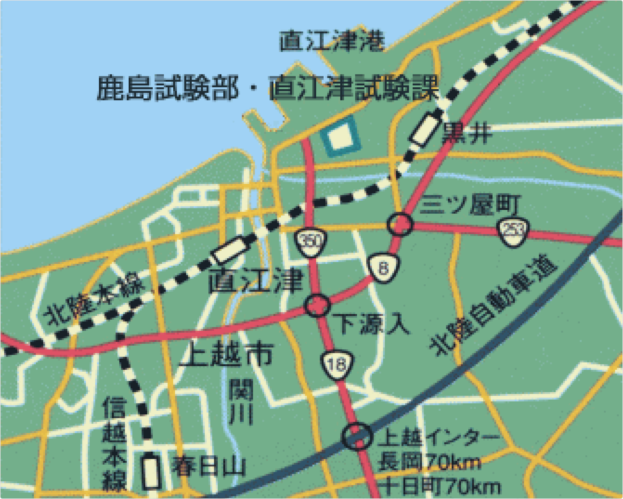 直江津試験課　案内図