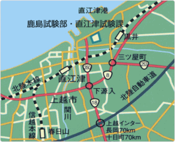 直江津試験課　案内図