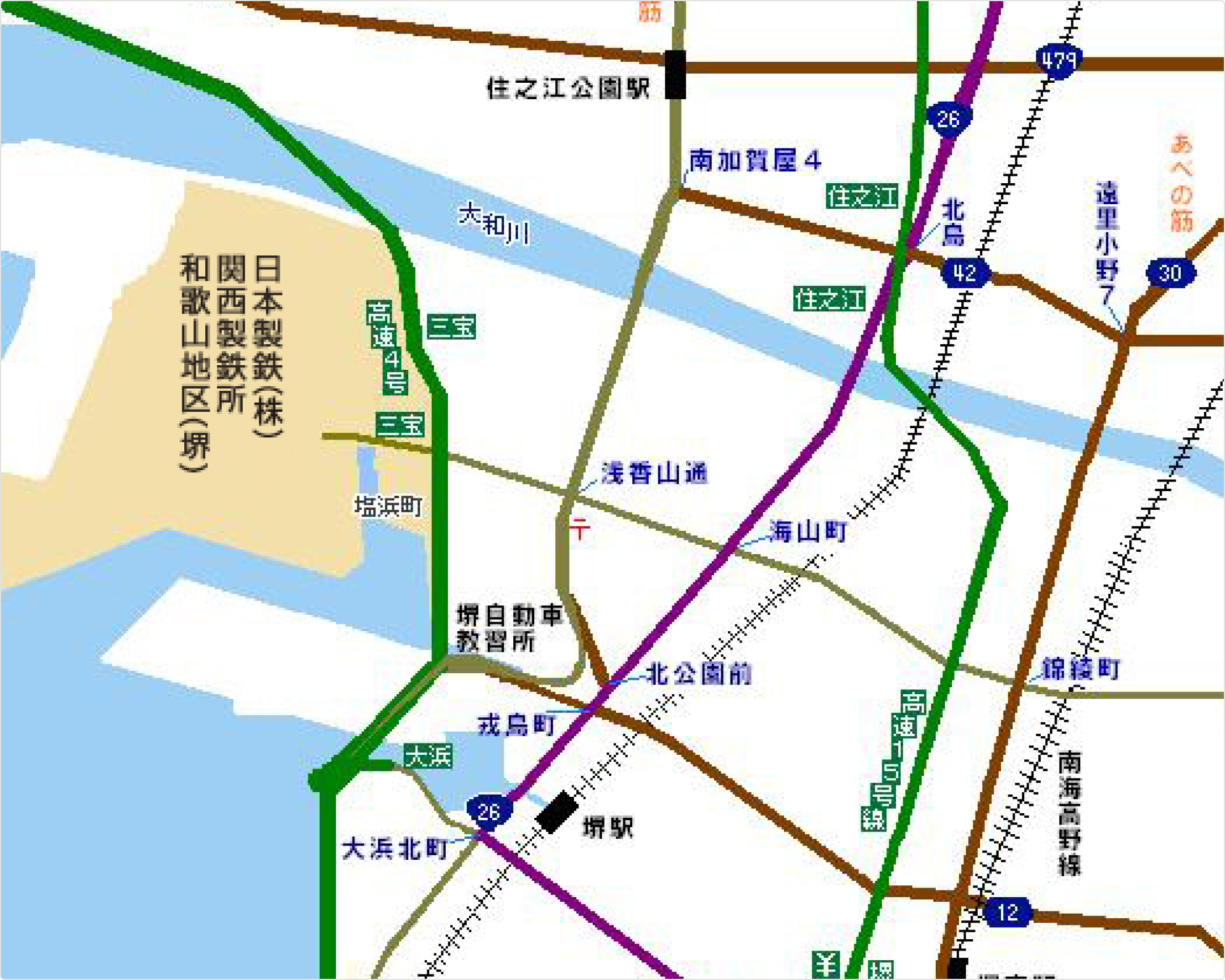 和歌山地区（堺）
　案内図