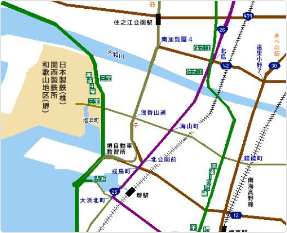 和歌山地区（堺）
　案内図