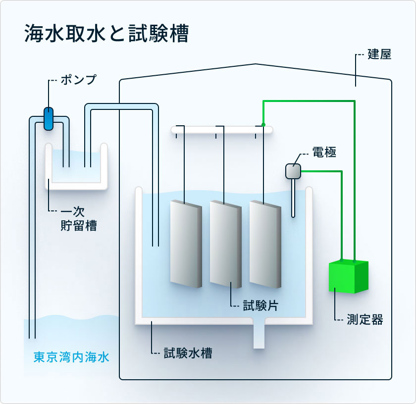 実海水を用いた腐食試験