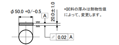 図2 アルミナ(標準試料)の形状、寸法(mm)