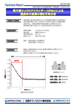 FTM-1604 電子線マイクロアナライザー(EPMA)による浸炭材の炭素の深さ方向分析(PDF)