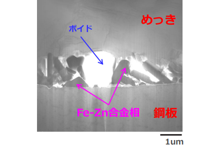 従来のFIBで加工した断面