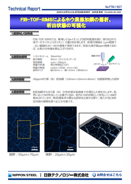 FTM-1607 FIB-TOF-SIMSによるホウ素添加鋼の偏析、析出状態の可視化(PDF)