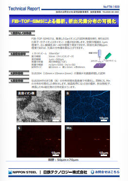 FTM-1609 FIB-TOF-SIMSによる偏析、析出元素分布の可視化(PDF)