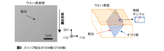 図3 スリップ転位のTEM像(STEM像)