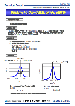 FTM-1631 単結晶ロッキングカーブ測定、OFF角、d値解析(PDF)