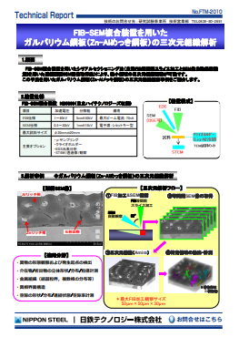 FTM-2010 FIB-SEM複合装置を用いたガルバリウム鋼板の三次元組織解析(PDF)