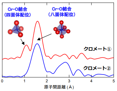 図3 各クロメートのCr周囲の動径構造関数