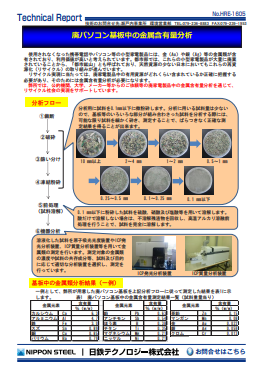 HRE-1605 廃パソコン基板中の金属含有量分析(PDF)