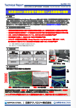 HRM-1701 低真空SEM(走査型電子顕微鏡)による絶縁物の観察(PDF)
