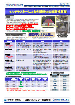HRM-1901 マルチテスターによる各種粉体の流動性評価(PDF)