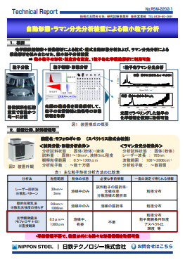 RSM-2202 自動形態ラマン分光分析装置による微小粒子分析(PDF)